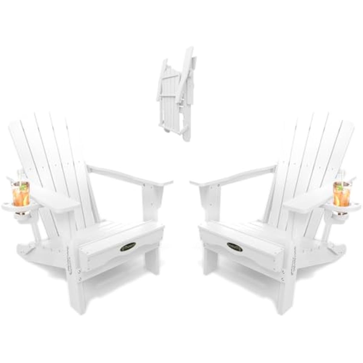 Adirondack Chair Wood - Składane krzesła Adirondack, zestaw 2-częściowy, z
