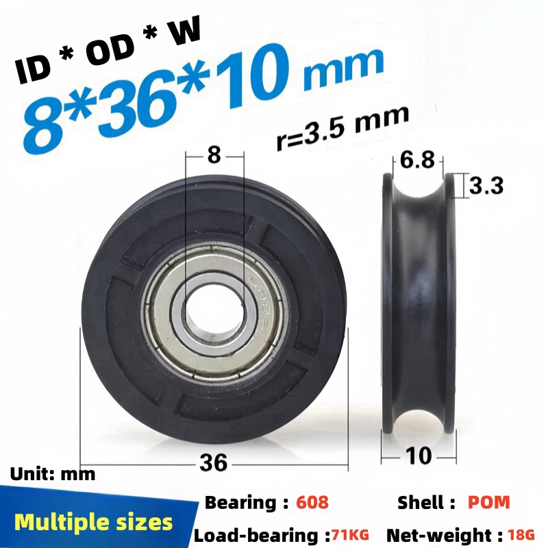 Outdoor Furniture Glides - 8 szt. 8x36x10mm 608zz plastikowe kółko