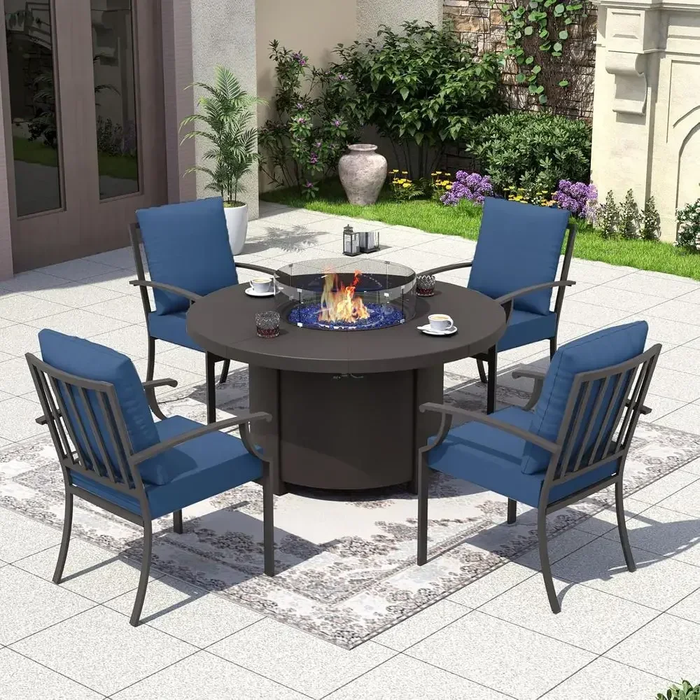 Outdoor Furniture Fire Pit - 5-częściowy zestaw mebli ogrodowych z okrągłym
