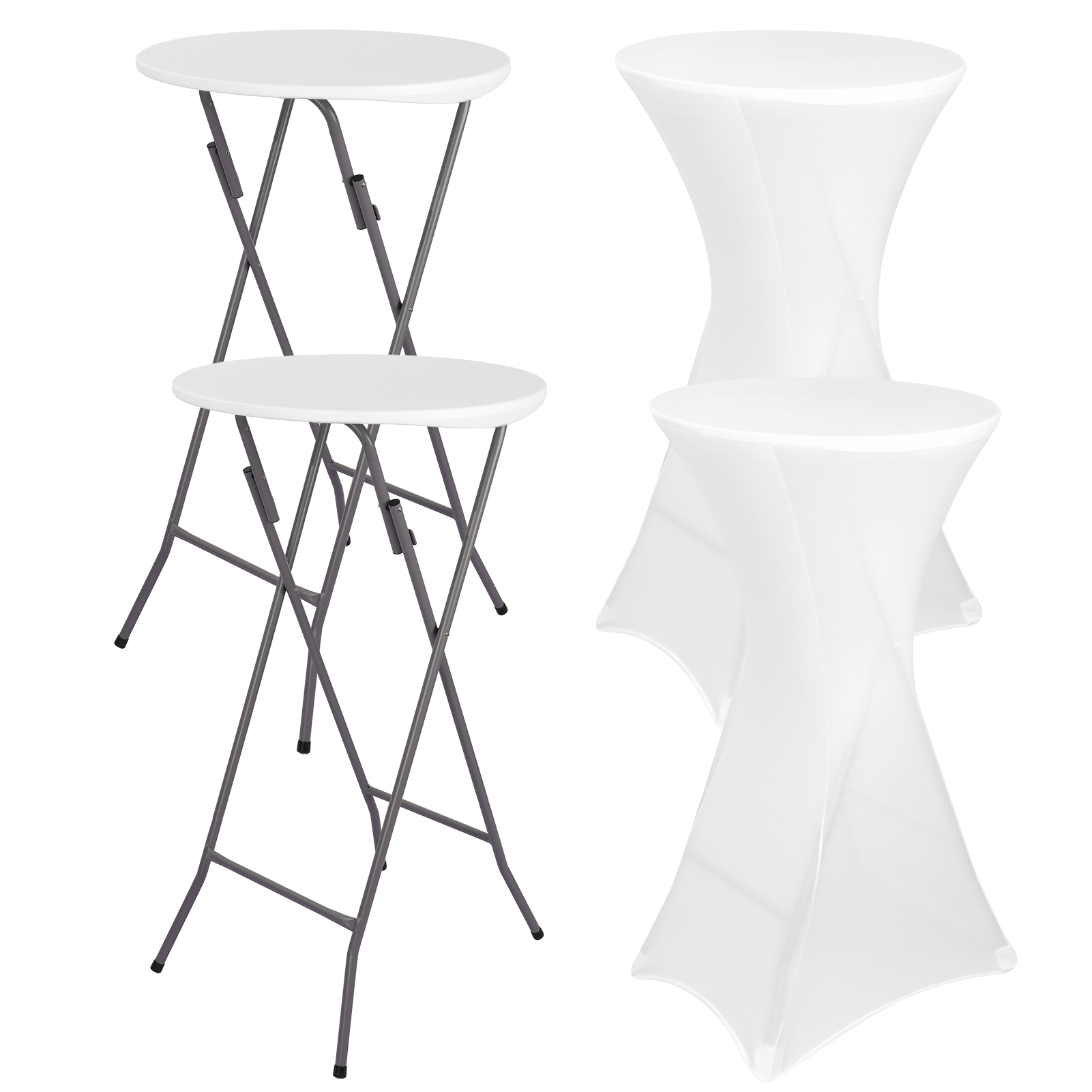 Outdoor Furniture Legs - 2 zestawy 24-calowych wysokich stołów koktajlowych