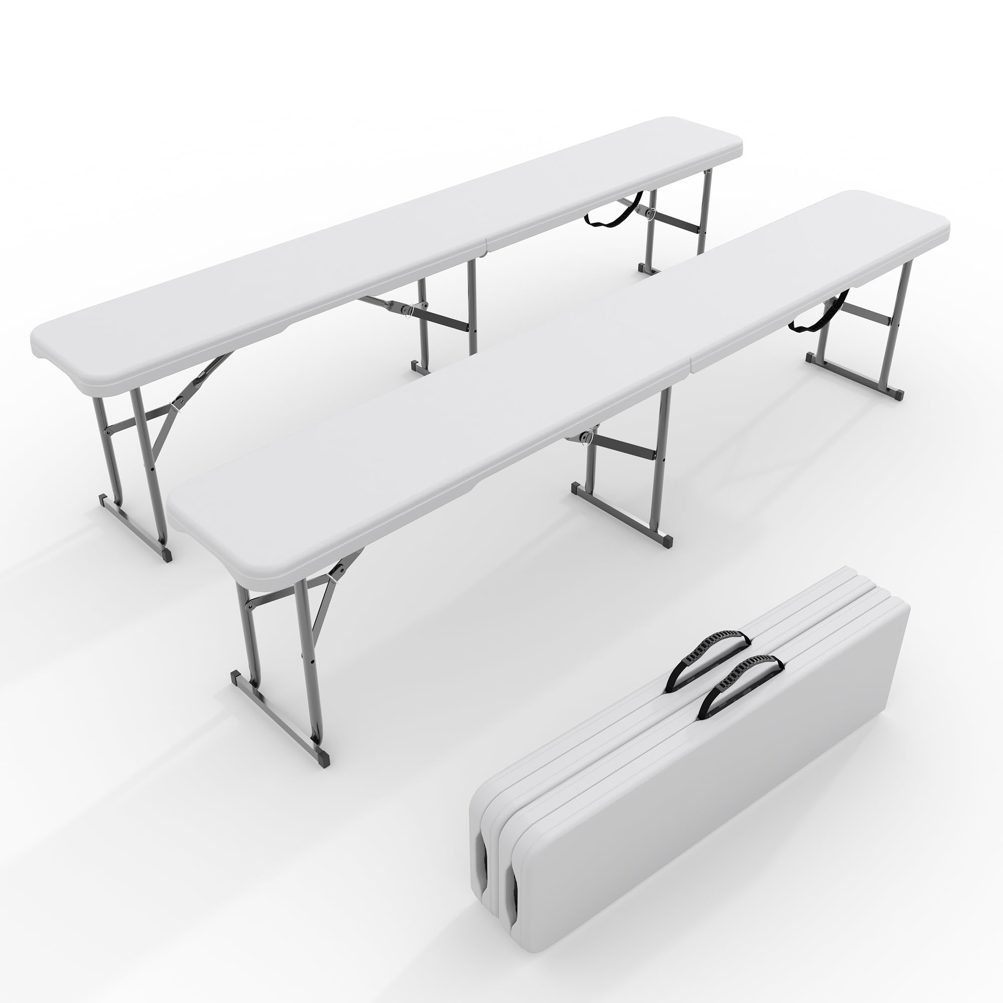 Outdoor Furniture Plans - Zestaw 2 składanych ławek ogrodowych o