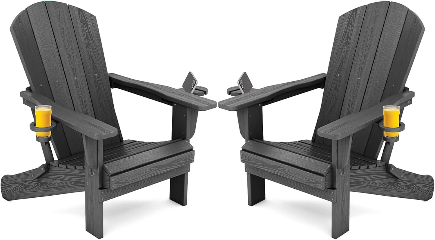 Outdoor Furniture Fire Pit - Zestaw dwóch składanych krzeseł ogrodowych, wytrzymałe