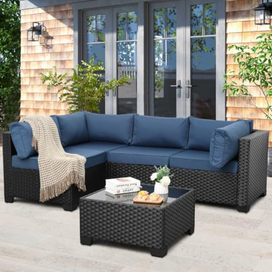Outdoor Furniture Resin - Zestaw mebli ogrodowych na patio, 5