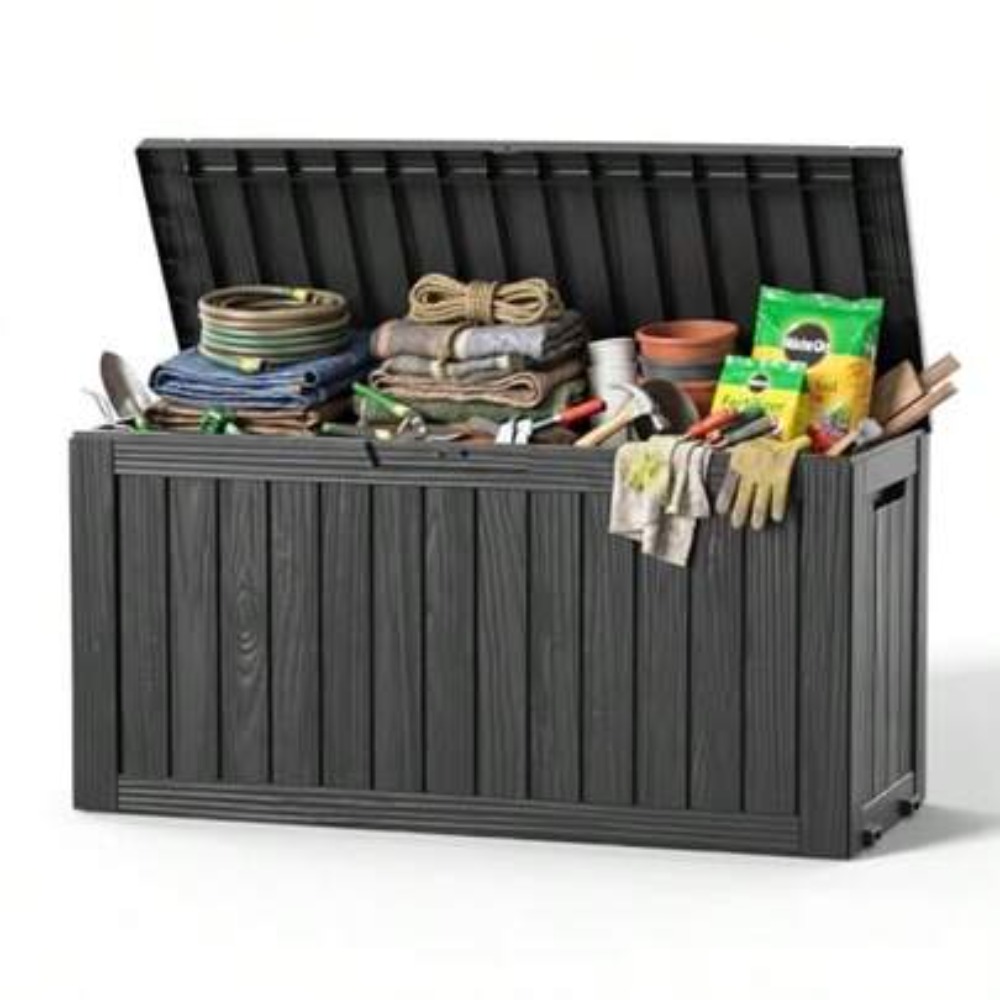 Outdoor Furniture Resin - 90-galonowy wodoodporny, zamykany na klucz pojemnik