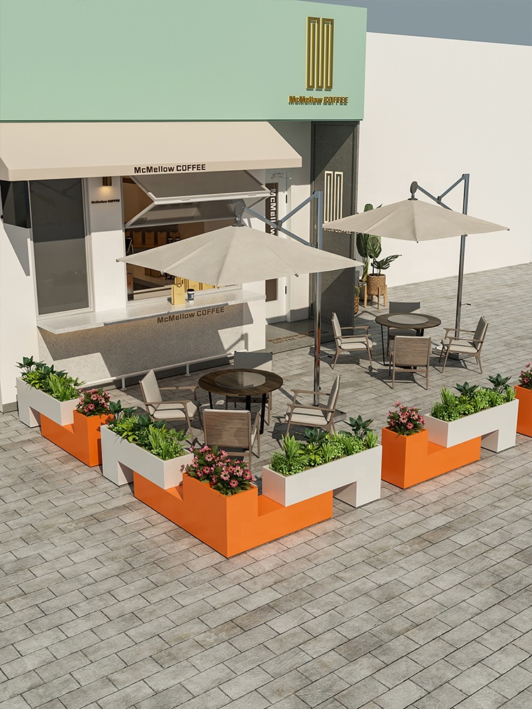 Outdoor Furniture In Store - Zewnętrzne żeliwne kwietniki, parawanowe donice, komercyjne