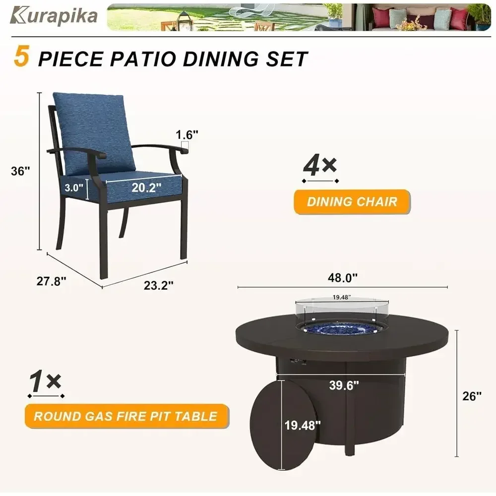 5-częściowy zestaw mebli ogrod – Outdoor Furniture Fire Pit recenzja i cena