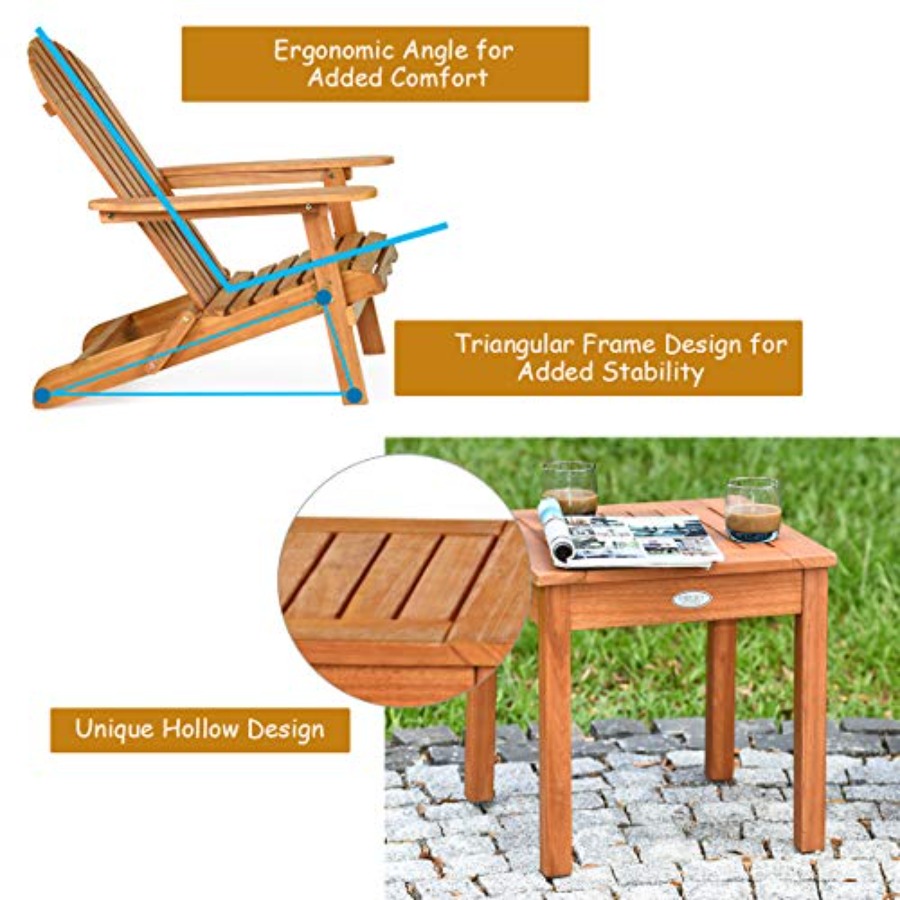 Zestaw krzeseł Adirondack 3-cz – Adirondack Chair Wood recenzja i cena