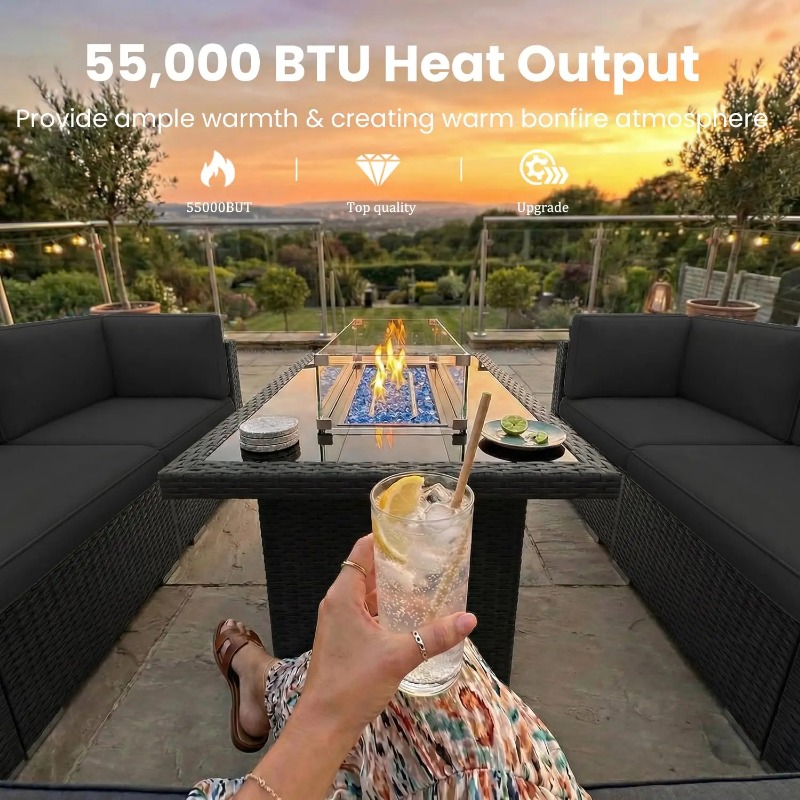 8-częściowy zestaw mebli ogrod – Outdoor Furniture Fire Pit recenzja i cena