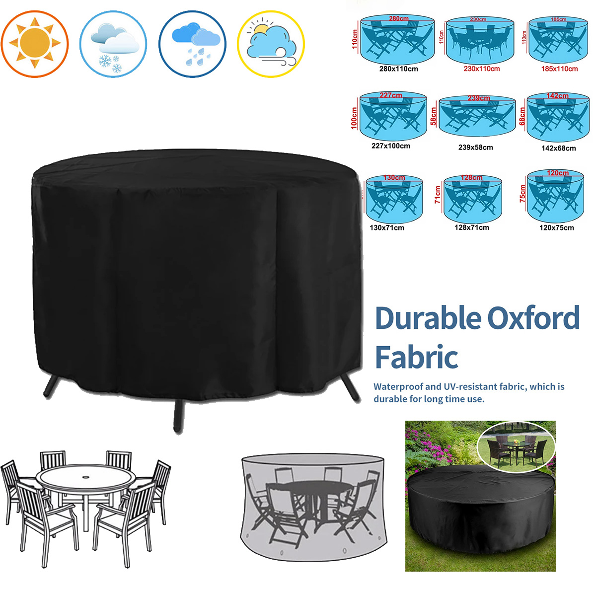Okrągły Pokrowiec na Meble Ogr – Outdoor Furniture Sunbrella recenzja i cena