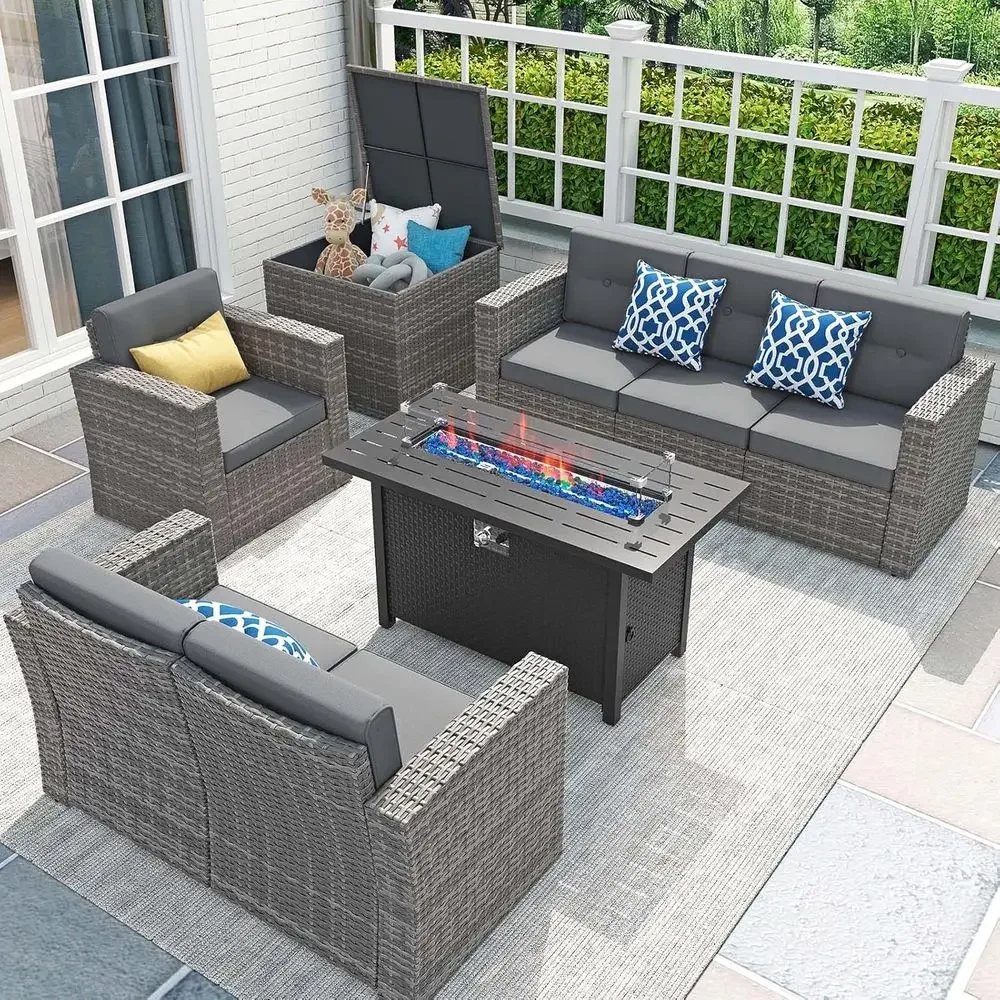 8-częściowy zestaw mebli ogrod – Outdoor Furniture Fire Pit recenzja i cena