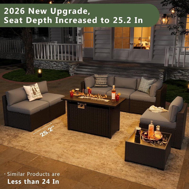 Aoxun 8-częściowy zestaw mebli – Outdoor Furniture Fire Pit recenzja i cena