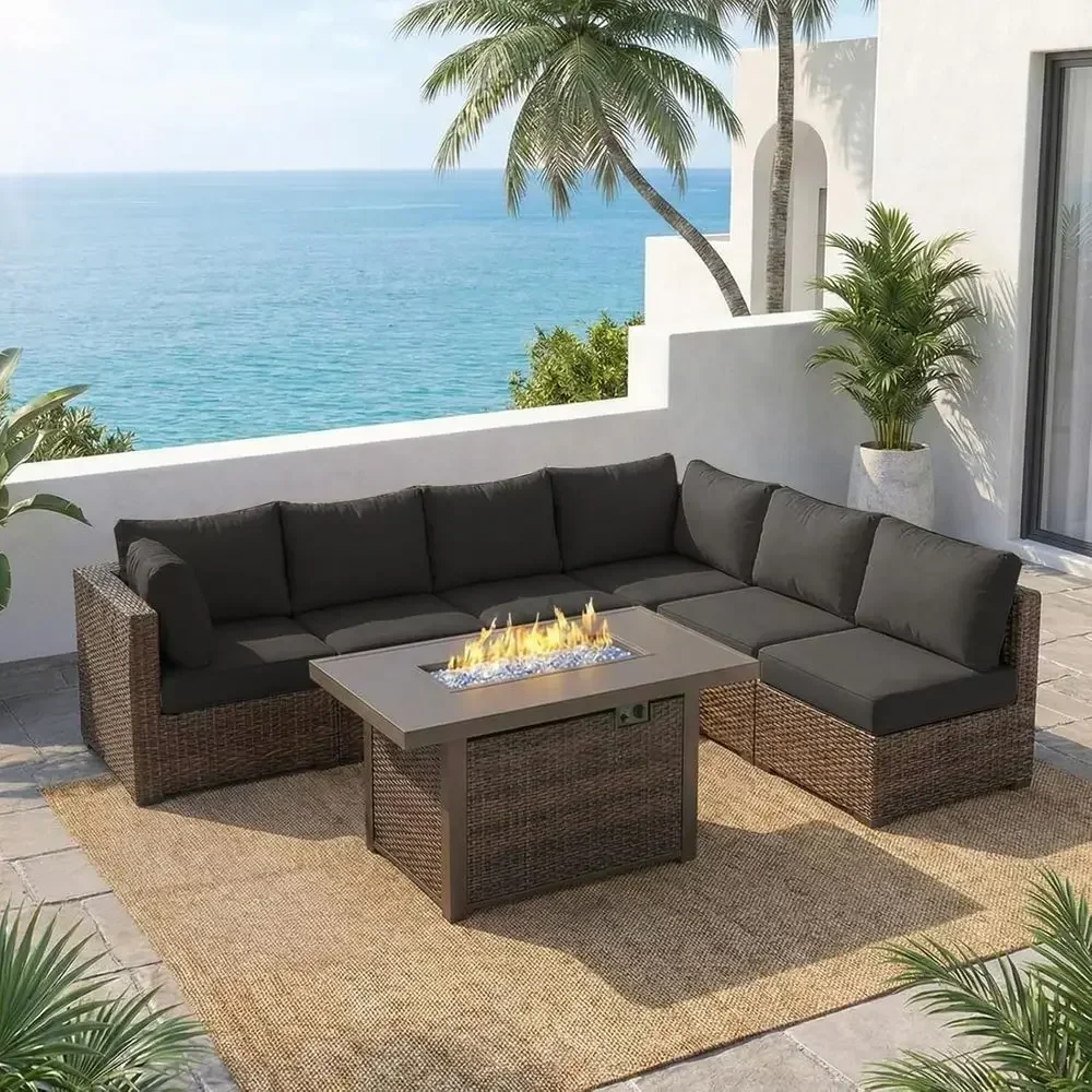 7-częściowy zestaw mebli ogrod – Outdoor Furniture Fire Pit recenzja i cena