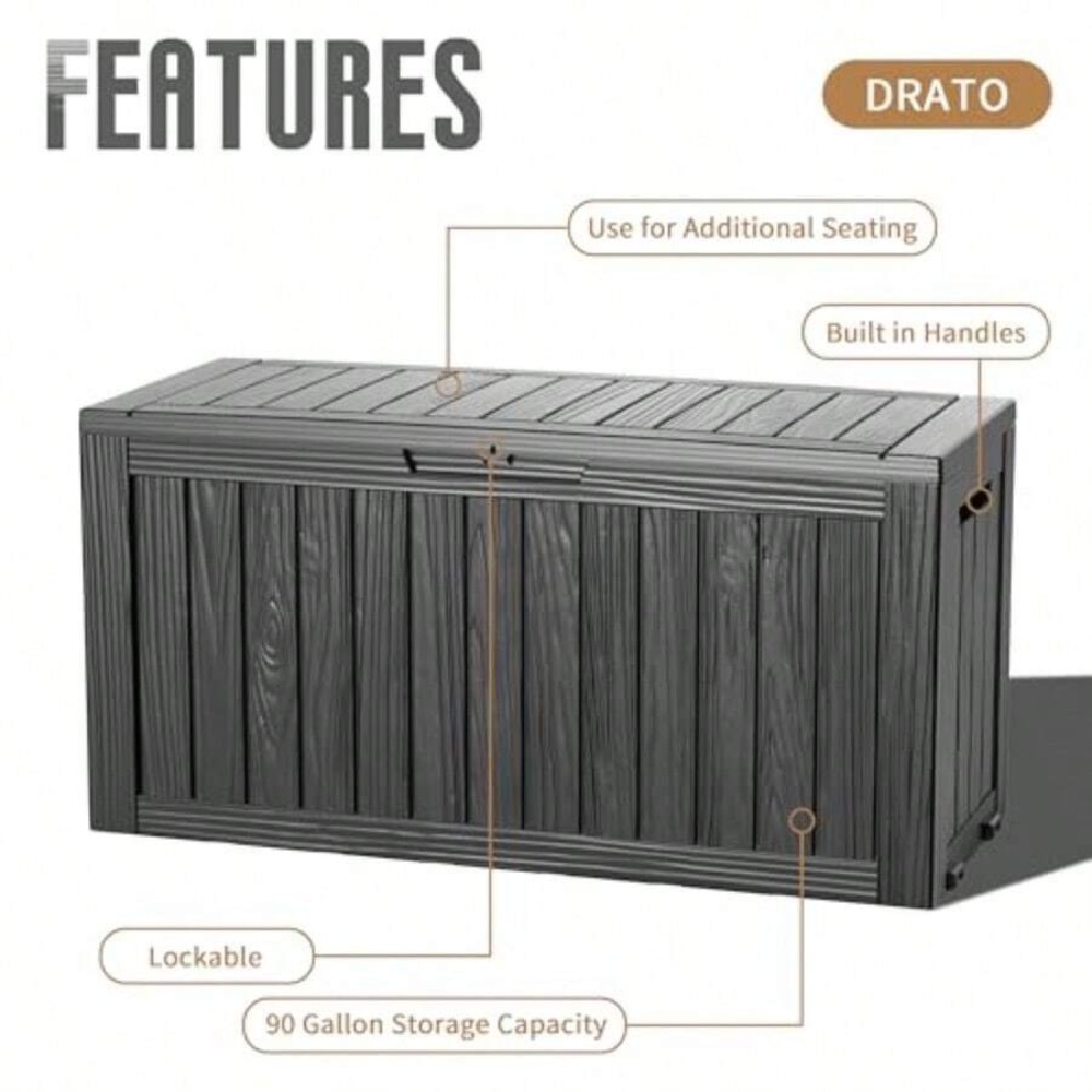 90-galonowy wodoodporny, zamyk – Outdoor Furniture Resin recenzja i cena