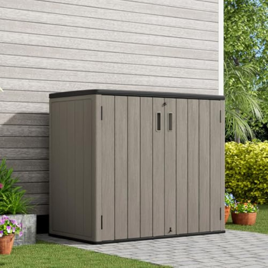 Zewnętrzny poziomy schowek, wo – Outdoor Furniture Resin recenzja i cena