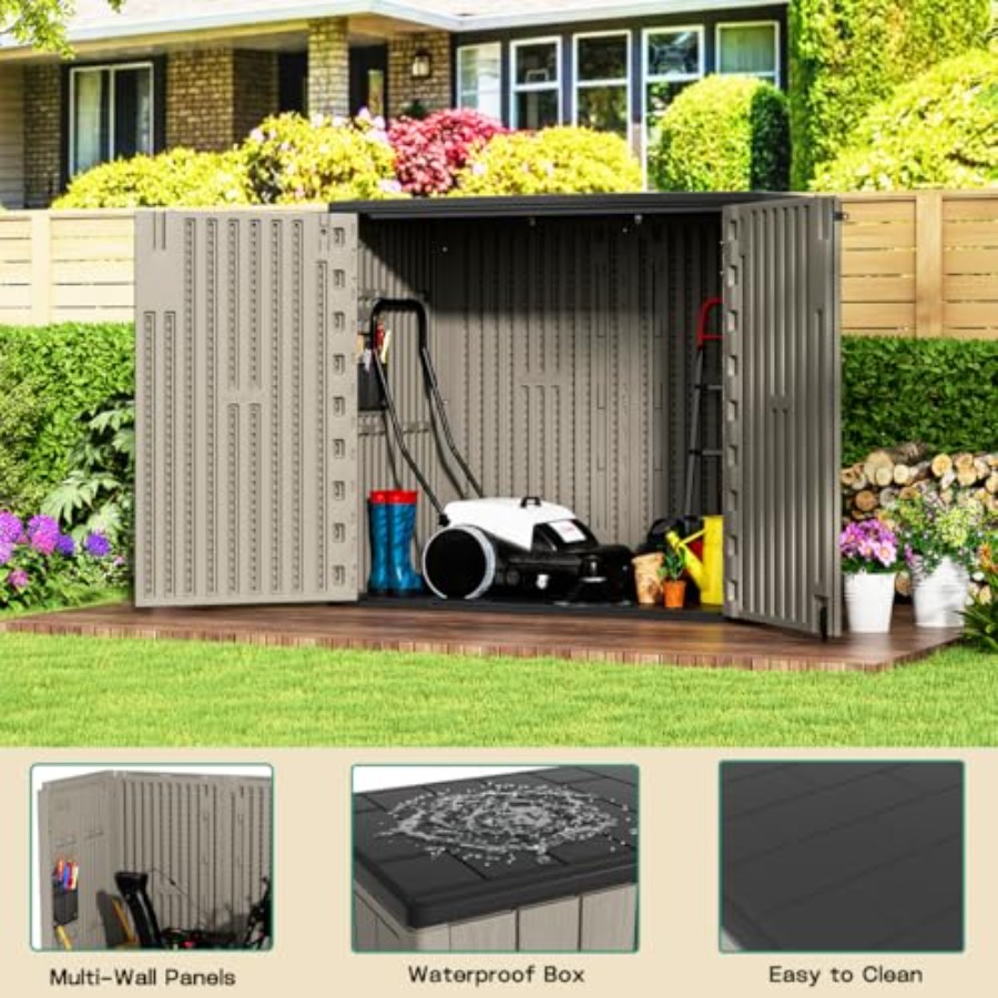 Zewnętrzny poziomy schowek, wo – Outdoor Furniture Resin recenzja i cena