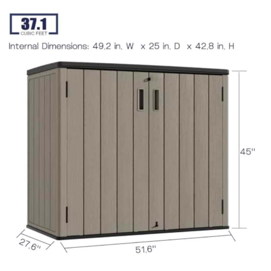 Zewnętrzny poziomy schowek, wo – Outdoor Furniture Resin recenzja i cena